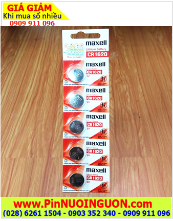 COMBO 1vỉ 5viên Pin Maxell CR1620 lithium 3.0v chính hãng _Giá chỉ 85.000vnd/ vỉ 5viên
